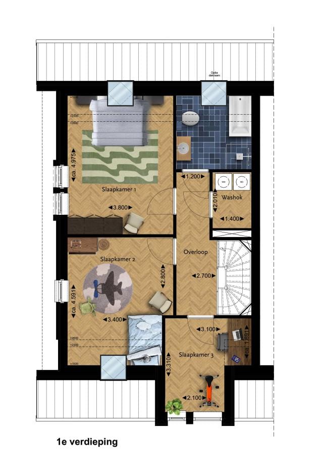 Foto 7 van 2-onder-1-kapwoning (Bouwnr. 5)