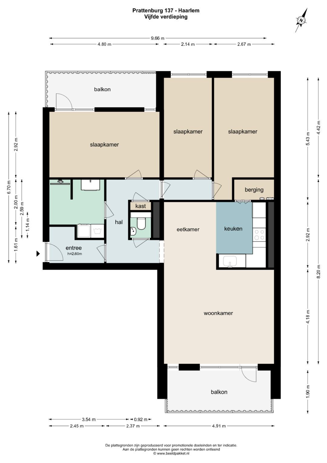 Spacious 4-room apartment with two balconies in green Molenwijk — 26