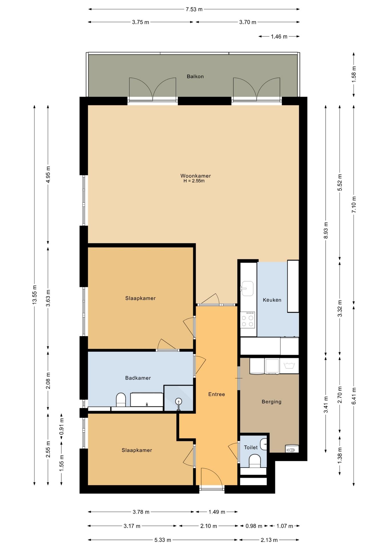 Spacious Apartment with Southern Balcony in Hanzepark — 47