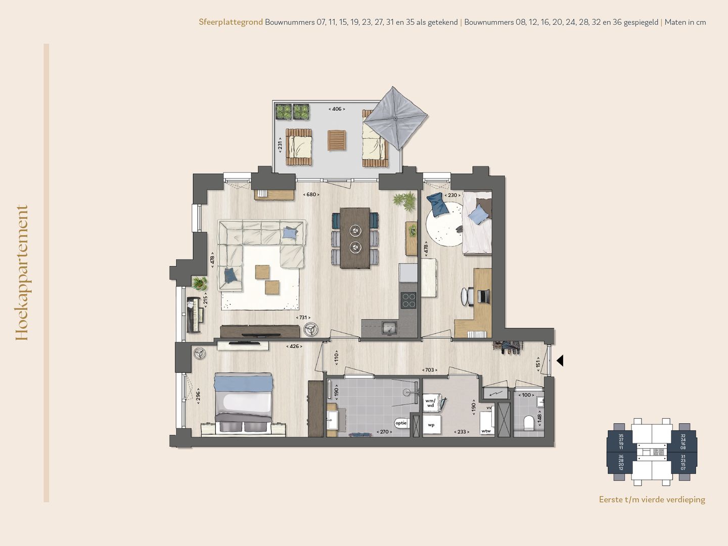 Foto 5 van Hoekappartement (Bouwnr. 28)