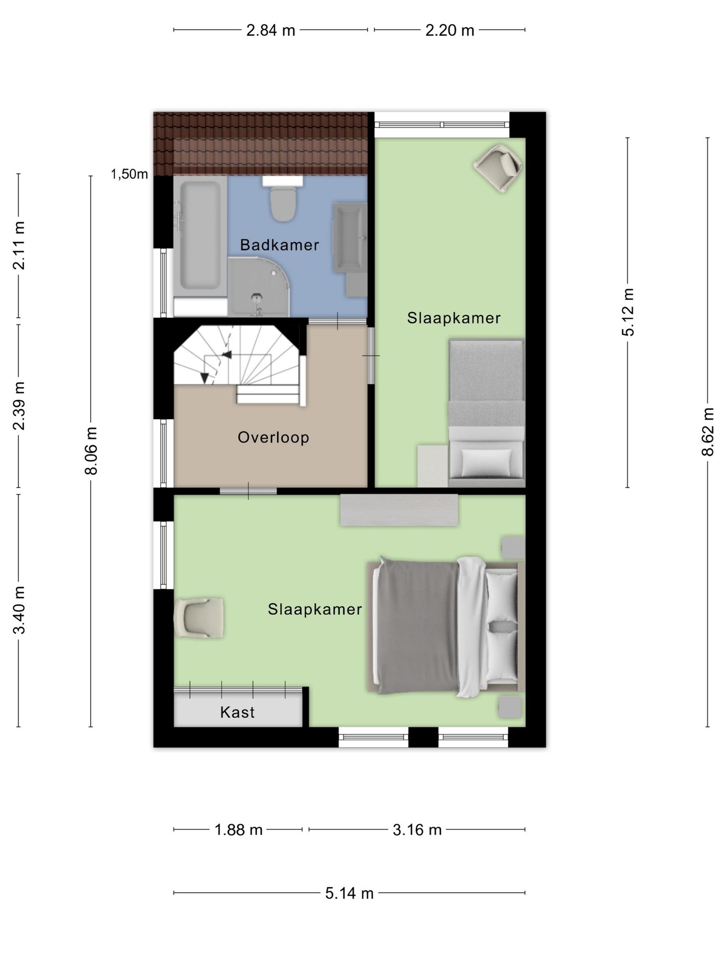 Spacious family home with sunny south-facing garden and garage in quiet green location — 48