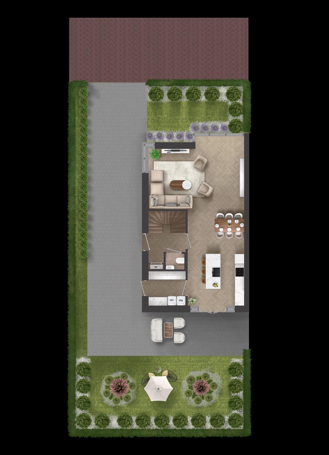 Foto 10 van Twee-onder-een-kapwoningen (Bouwnr. 9)