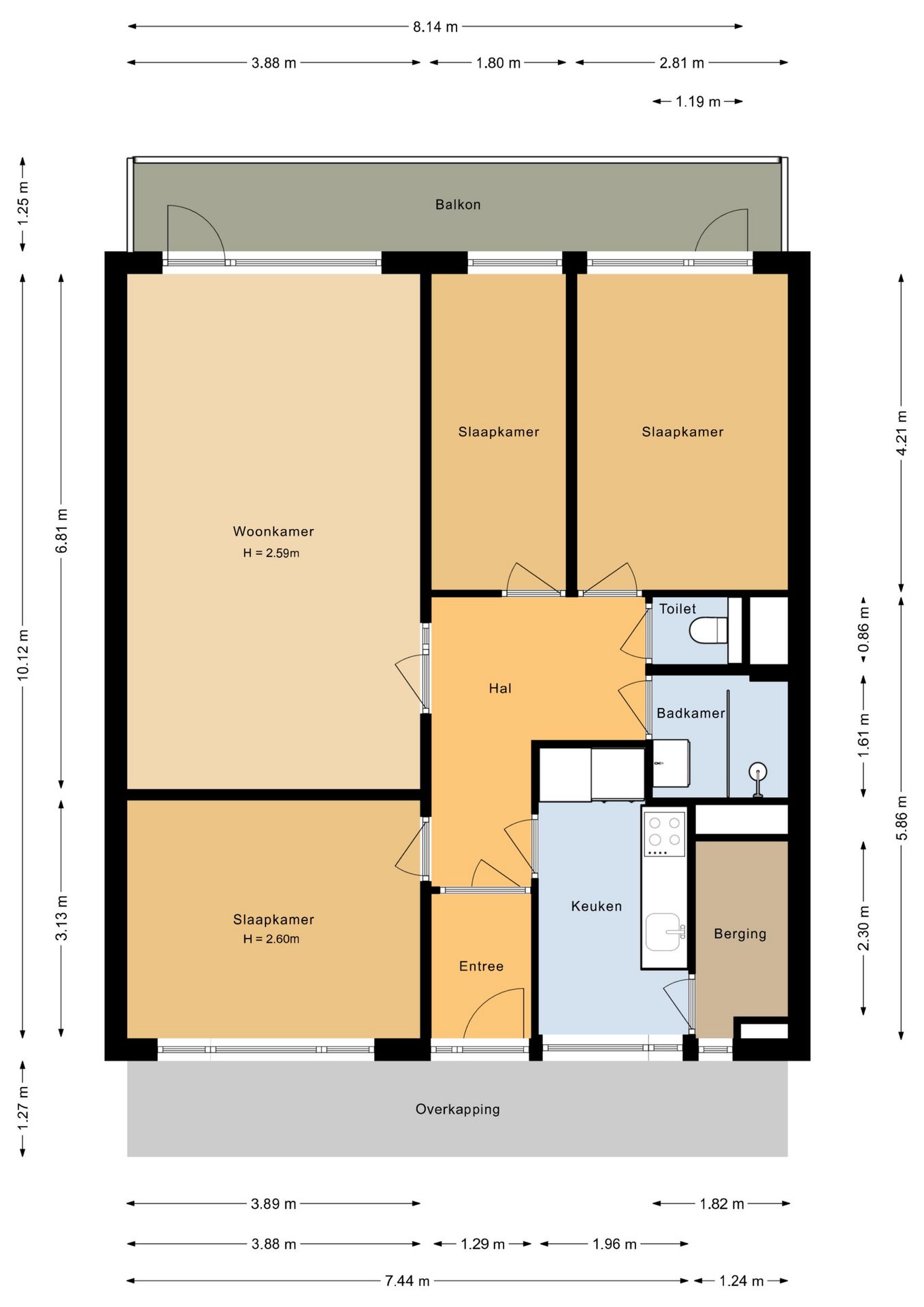Spacious 3-Bedroom Apartment with Balcony in Eindhoven Vaartbroek — 34