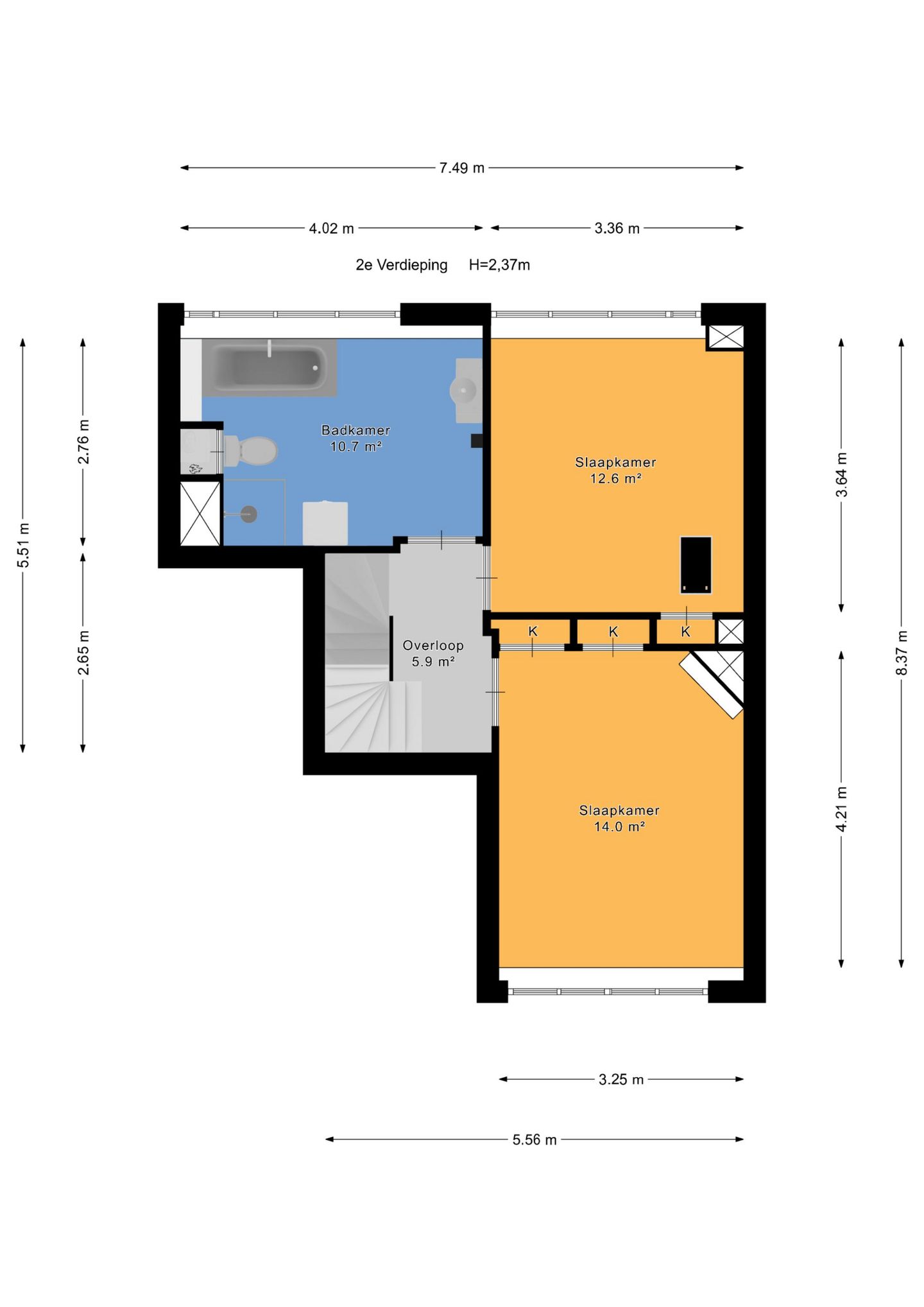 Spacious three-story upper apartment with sunny balcony in sought-after Vogelwijk — 21