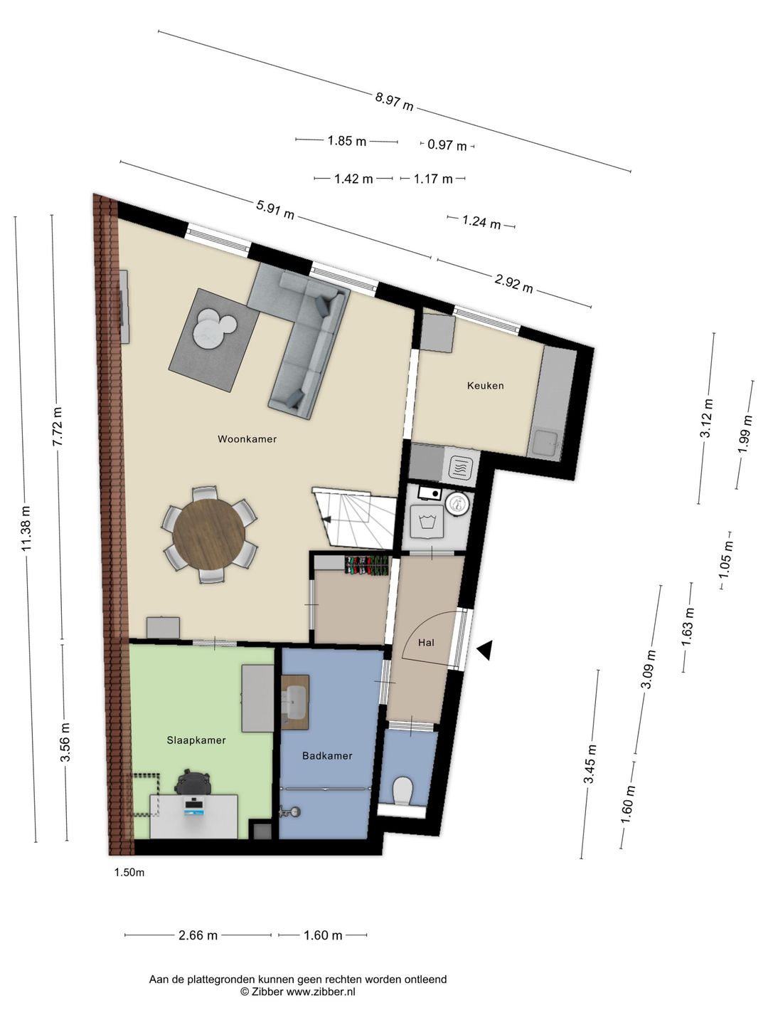 Fully Renovated 3-Bedroom Apartment with Rooftop Terrace in Historic Goes Center — 53