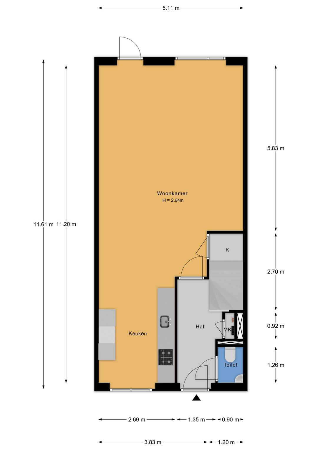 Extended terraced house in popular Eilanden Oost with energy label A — 38