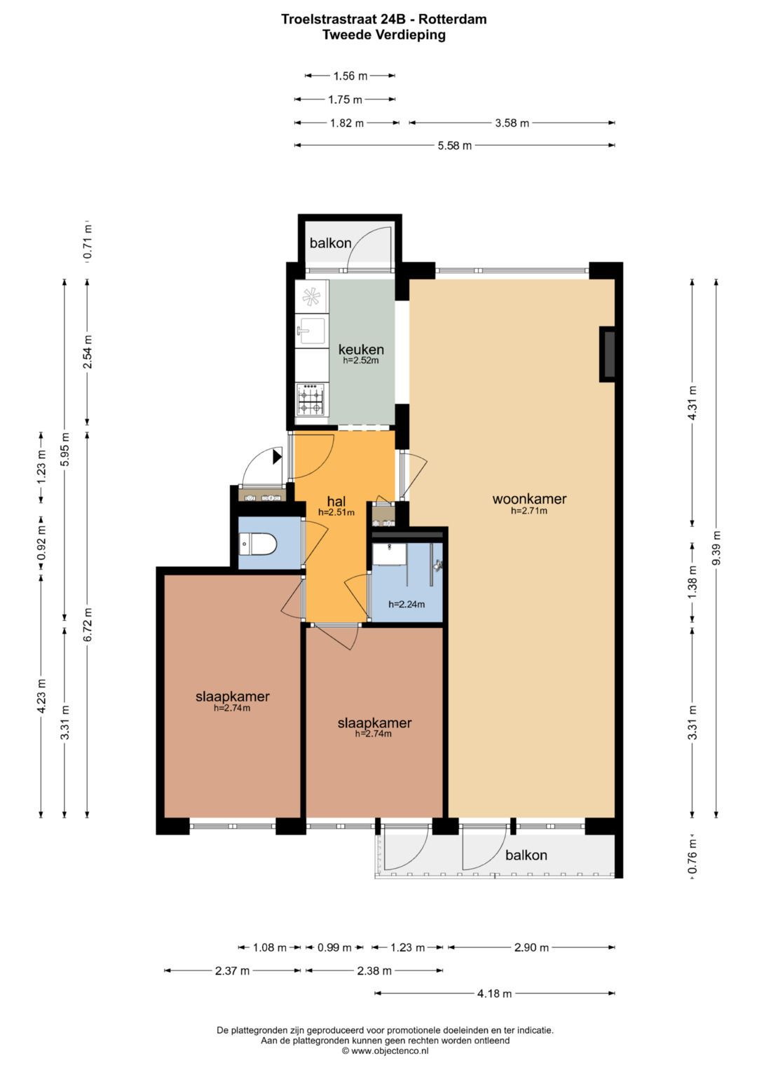 Light and well-maintained 3-room apartment with south-facing balcony in popular Bergpolder — 34