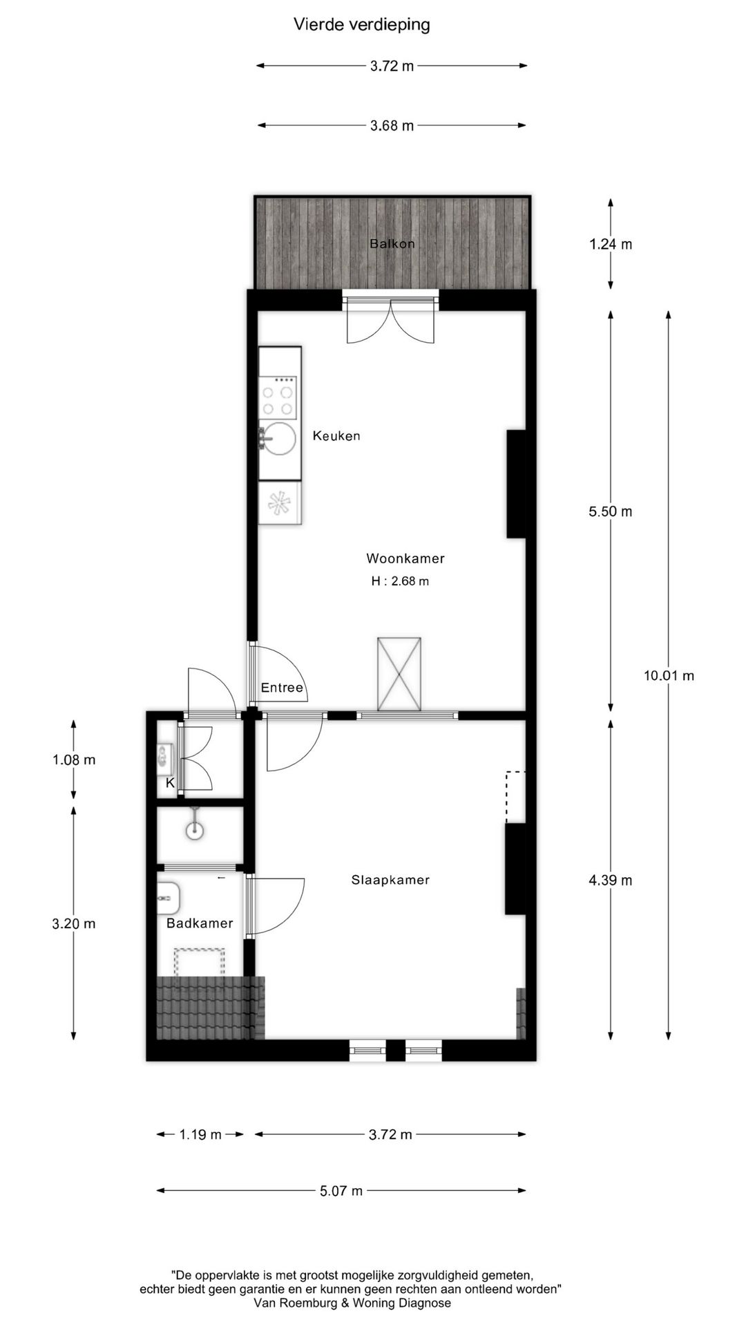 Light-filled two-room apartment with south-facing balcony and roof terrace in classic Amsterdam building near Vondelpark — 22