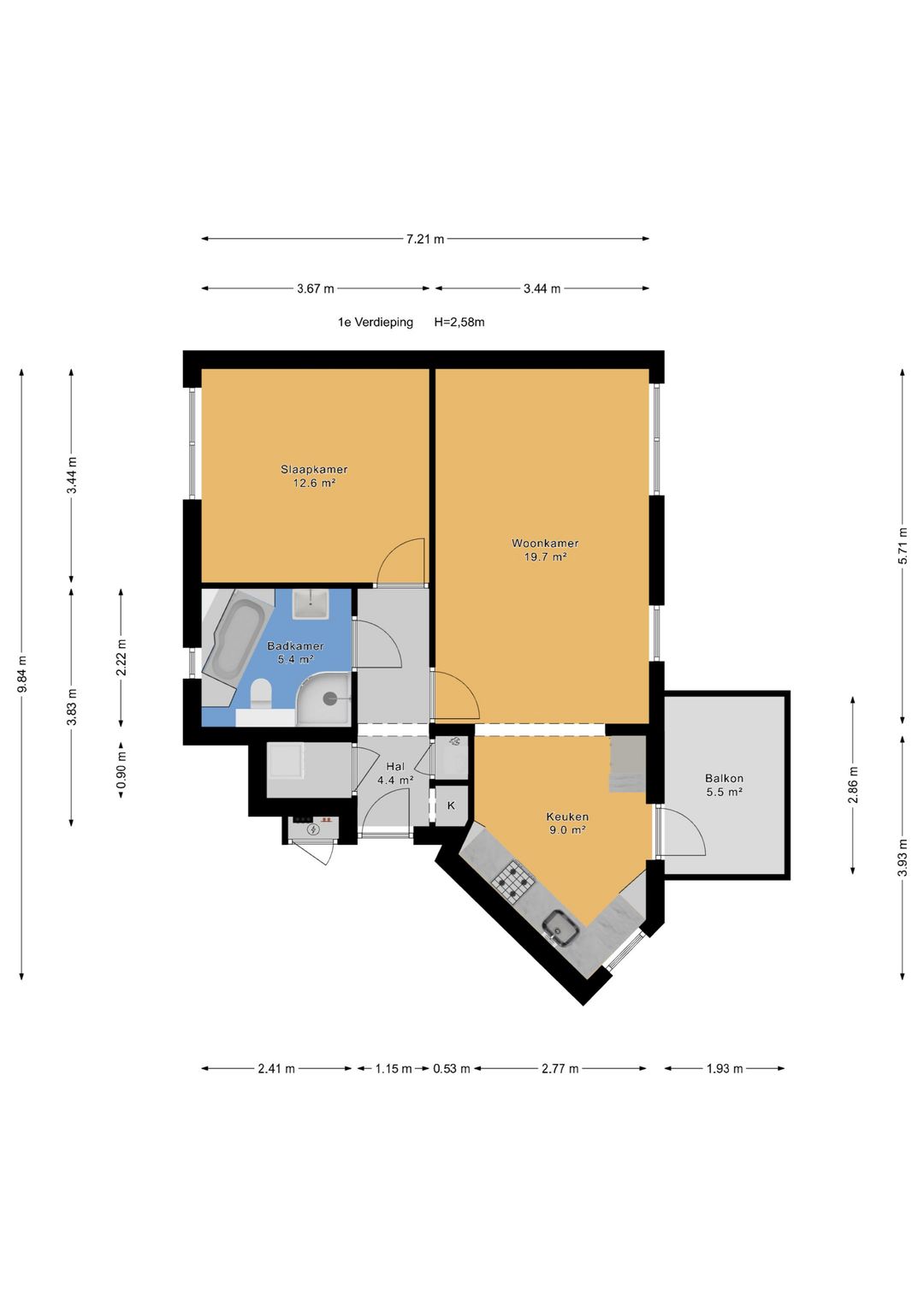 Well-maintained 2-room apartment with southeast facing balcony in quiet Houtwijk — 28