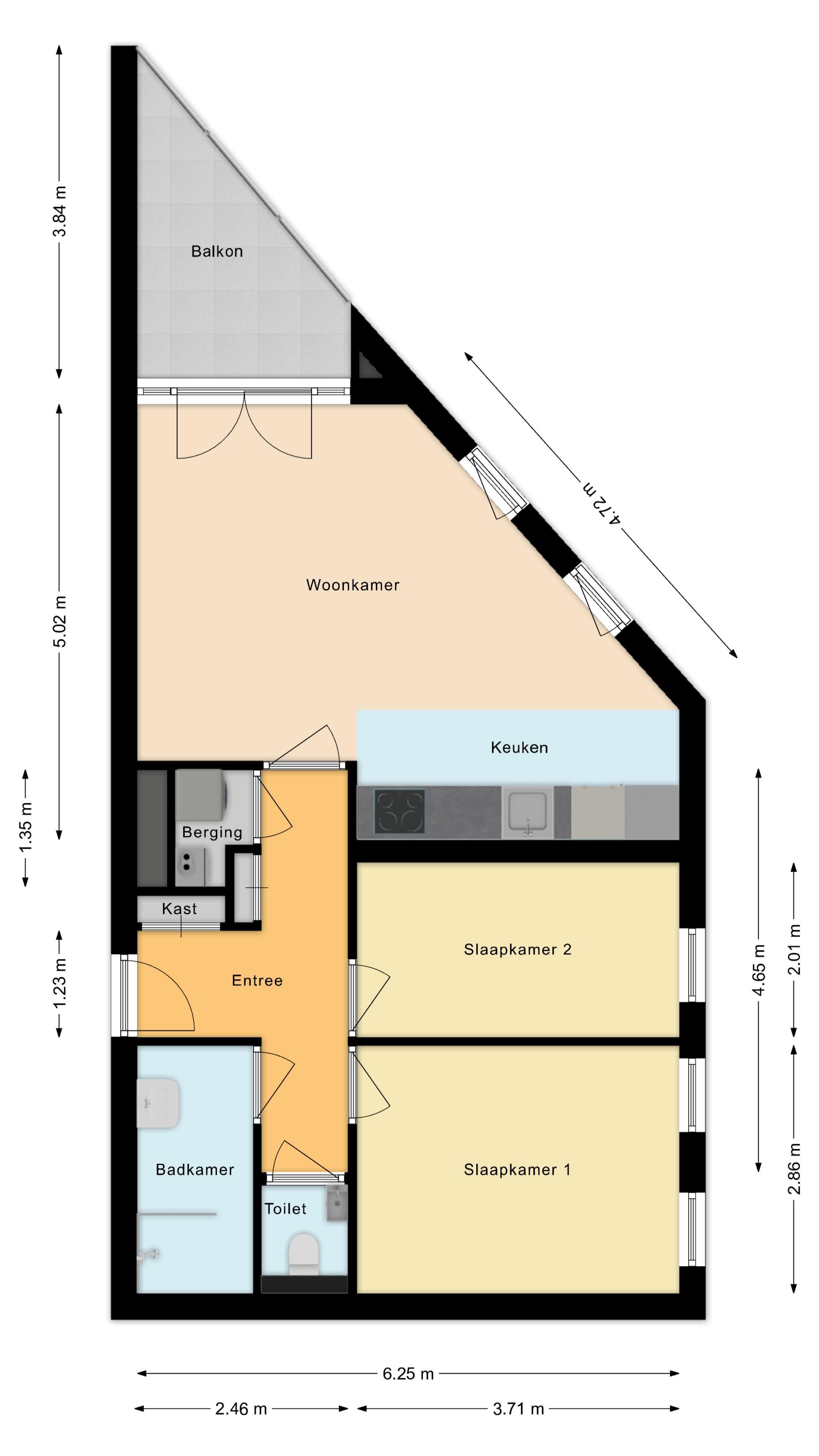 Bright Corner Apartment with 2 Bedrooms and Sunny Balcony in Almere-Poort — 27