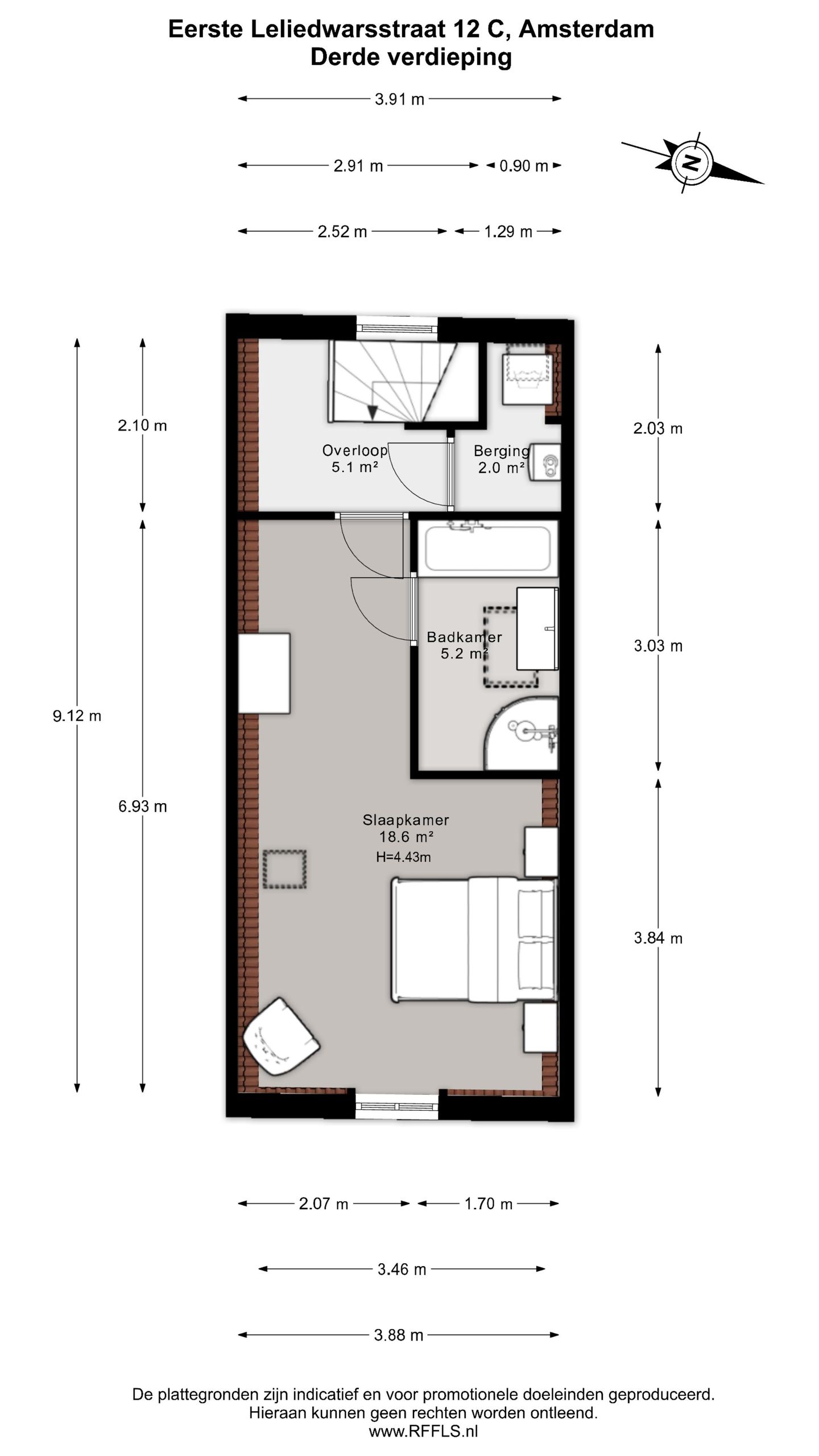 Double upper apartment with rooftop terrace in the Jordaan — 25