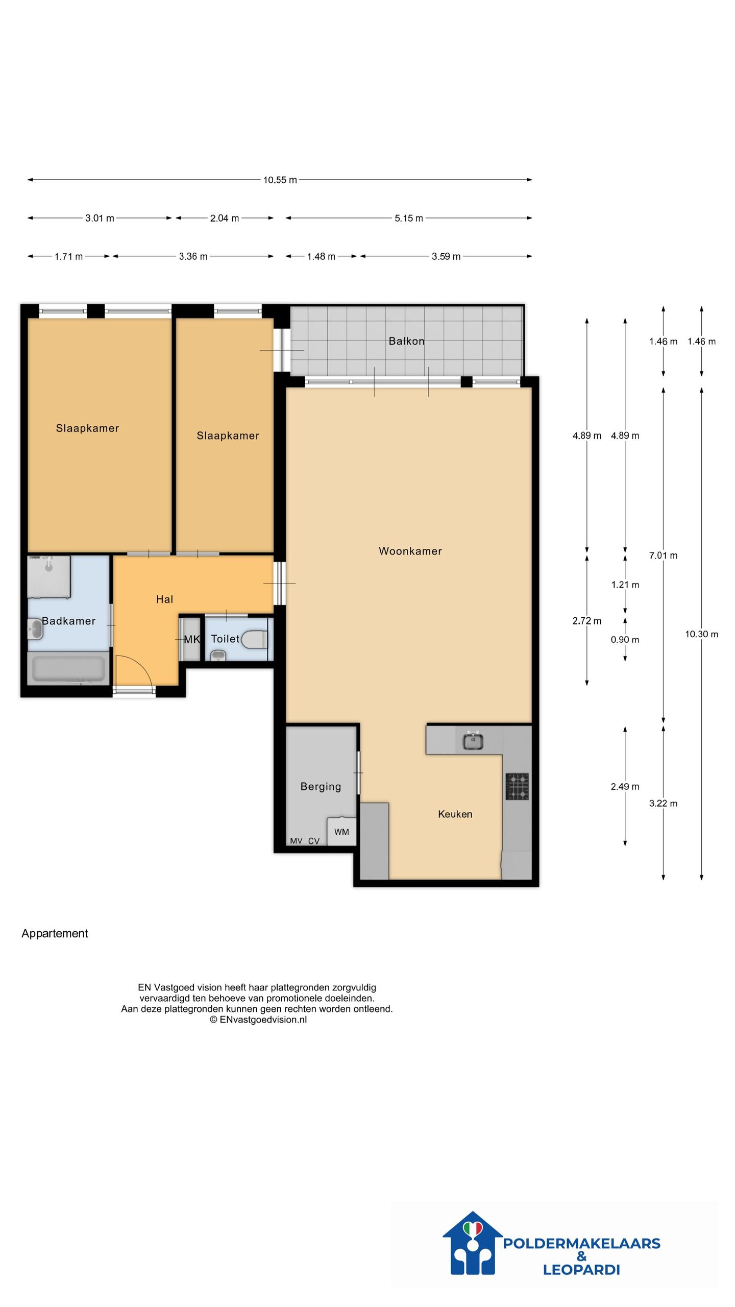 Spacious 3-room apartment with private parking in Hoofddorp centre — 40