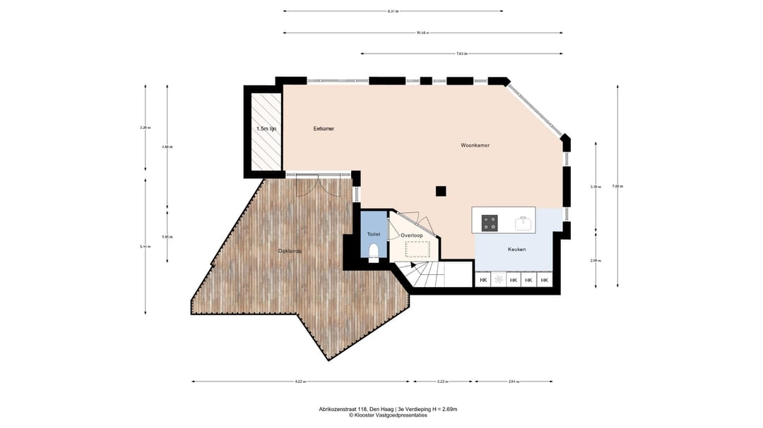 Spacious Corner Double-Top Apartment in Vruchtenbuurt — 61