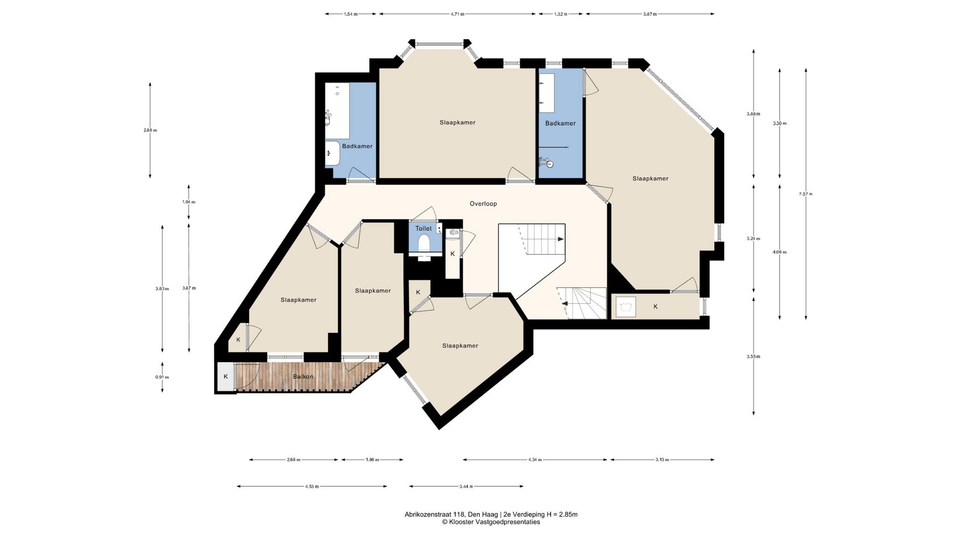 Spacious Corner Double-Top Apartment in Vruchtenbuurt — 60