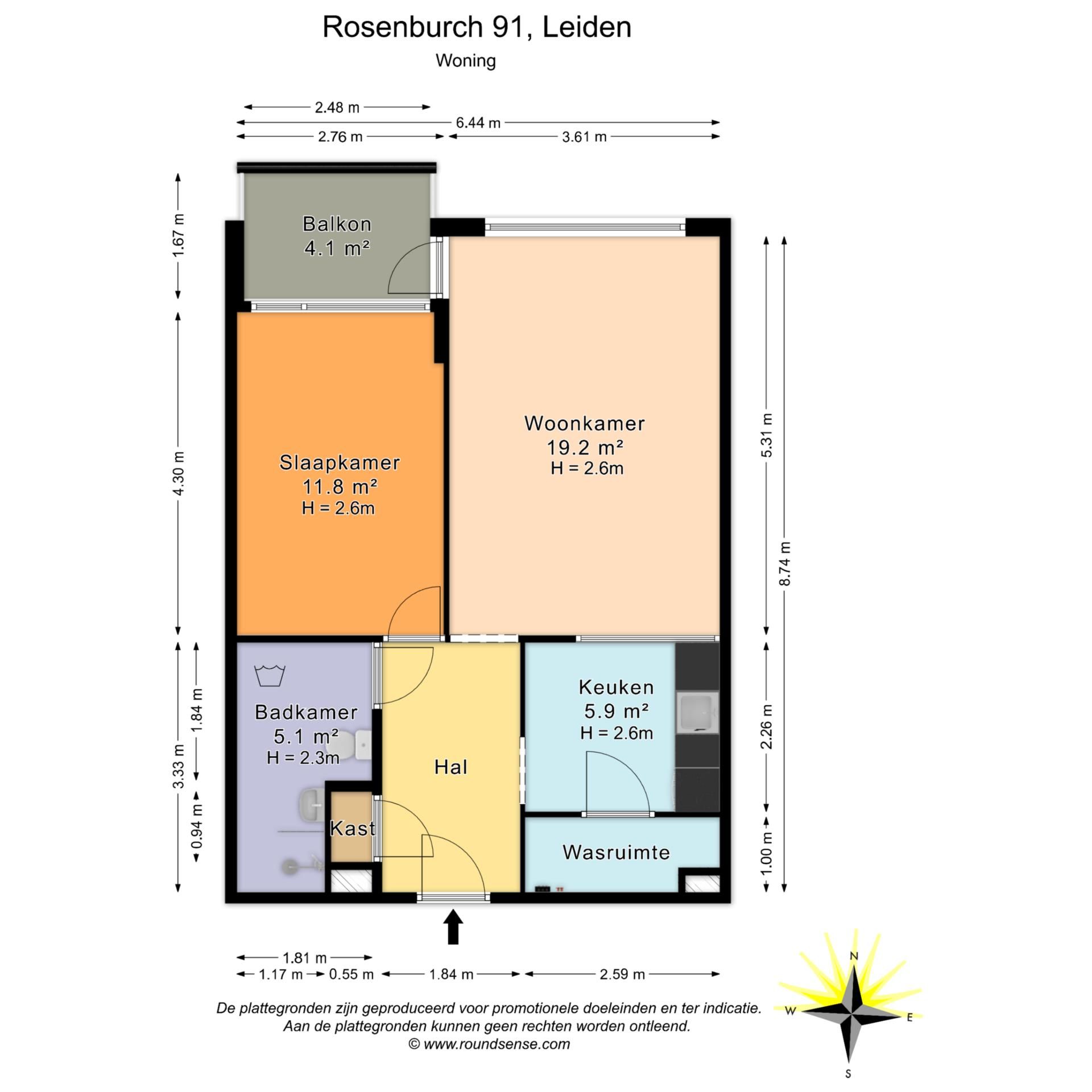 Two-room apartment with south-facing balcony in Leiden — 30