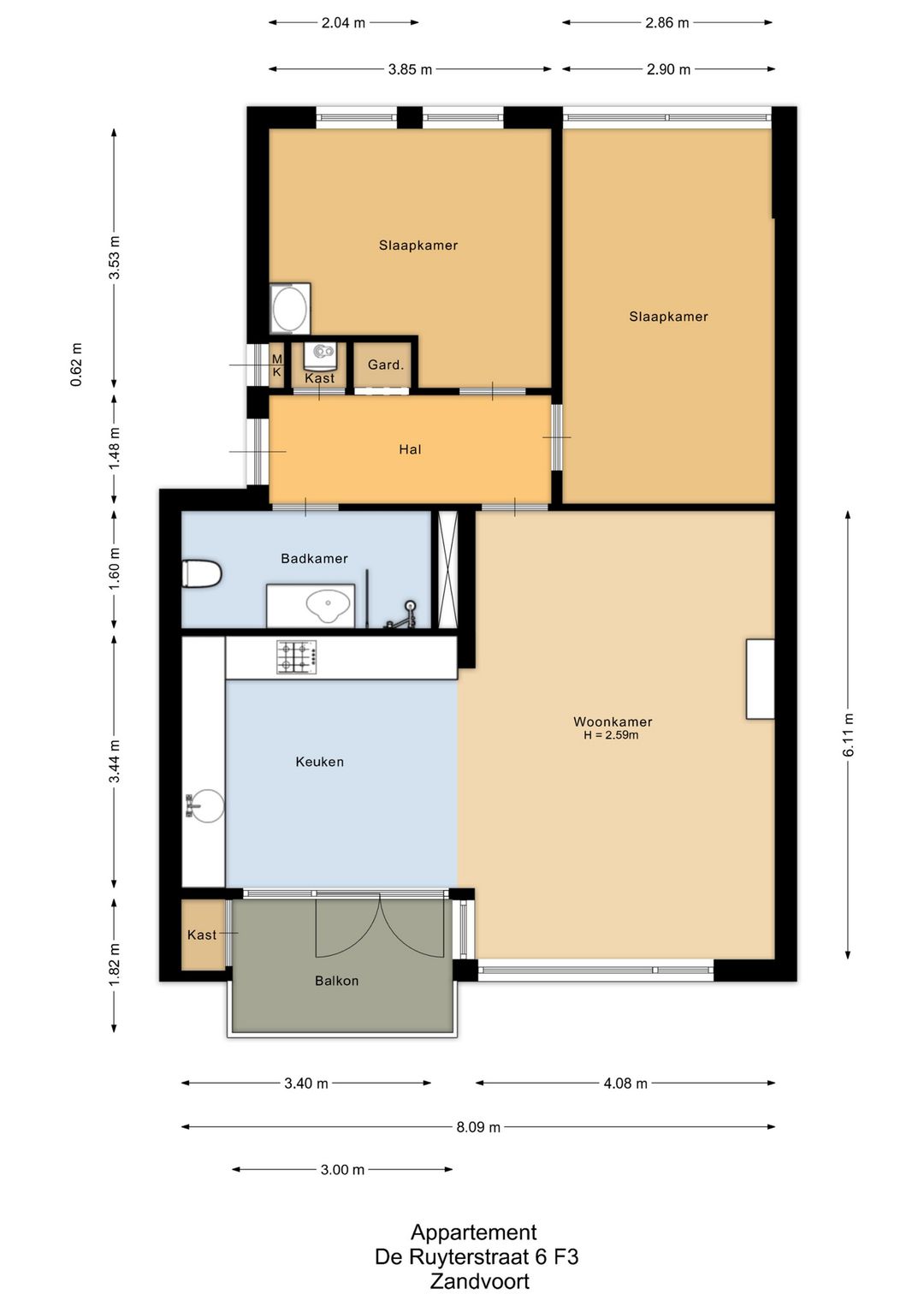 Foto 38 van de Ruyterstraat 6-F3