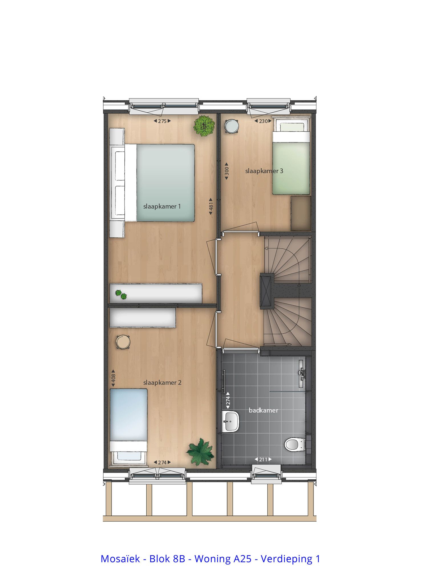 Foto 9 van Fase 2 - Tussenwoning (Bouwnr. A25)