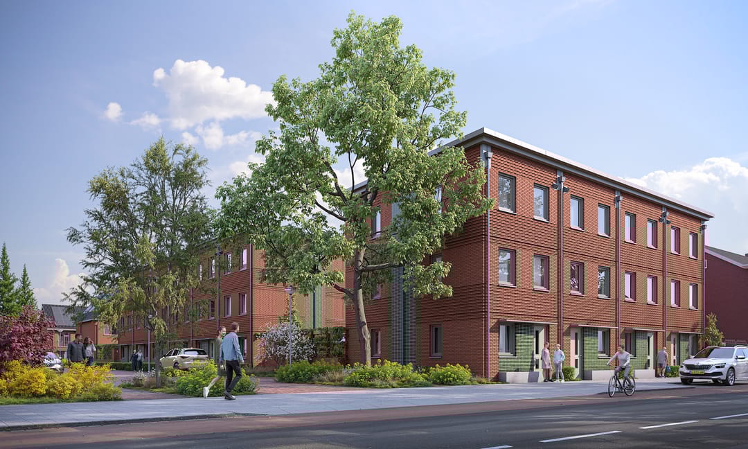 Foto 1 van Fase 2 - 3lagen met Platdak Hoekwoning (Bouwnr. A34)