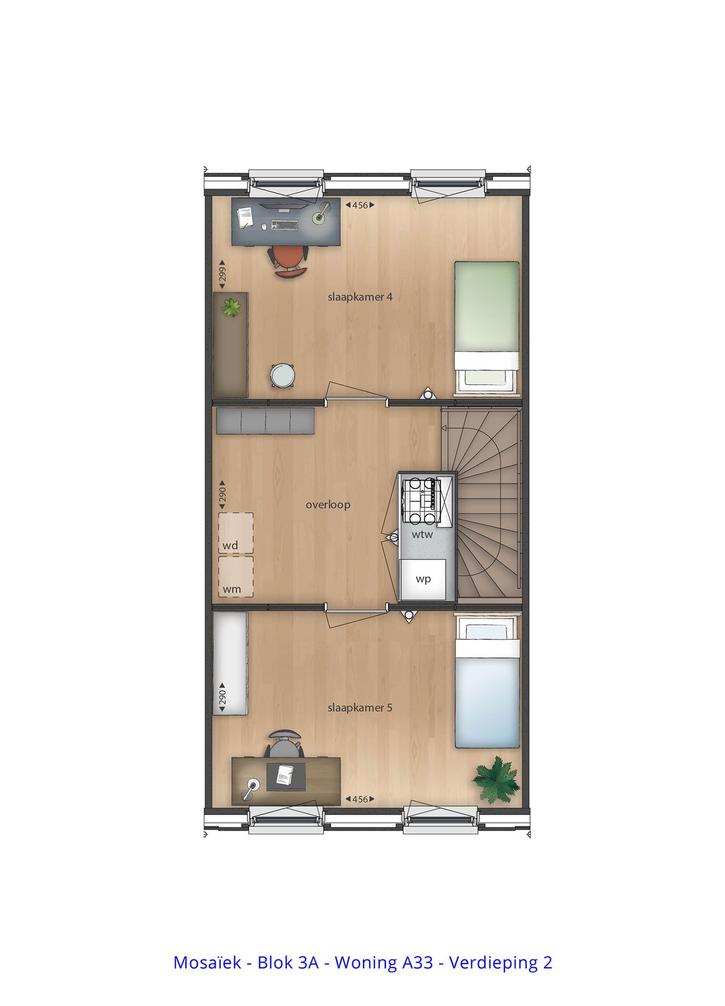 Foto 10 van Fase 2 - 3lagen met Platdak Tussenwoning (Bouwnr. A33)