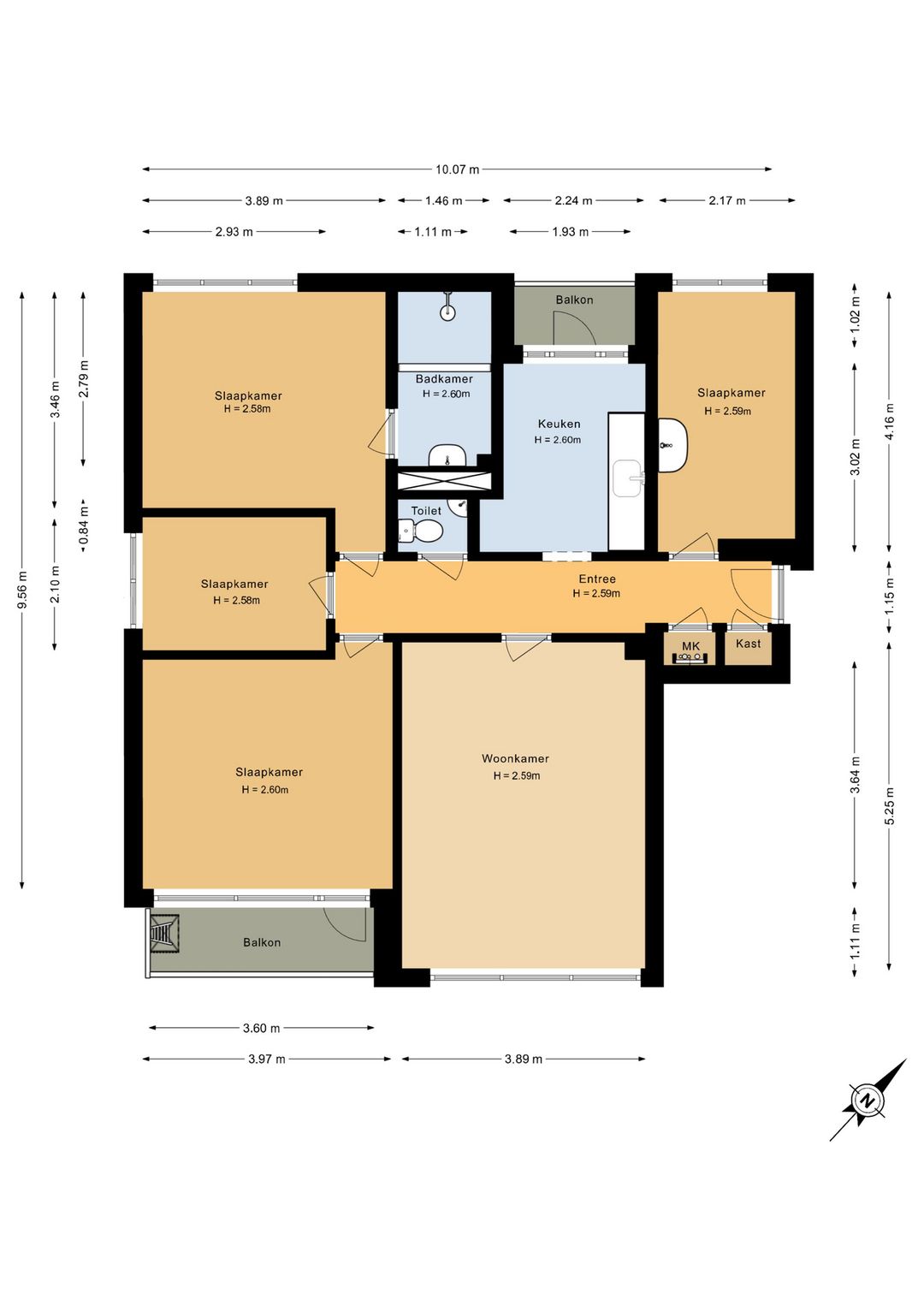 Spacious 4-Bedroom Apartment with Balcony Near New Shopping Center in Beverwijk — 26