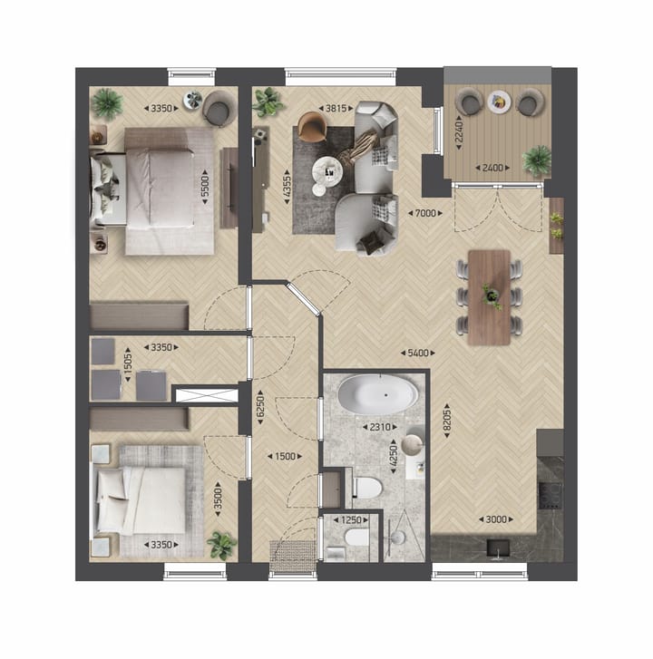 Foto van Type E 3-kamer appartement Penthouse