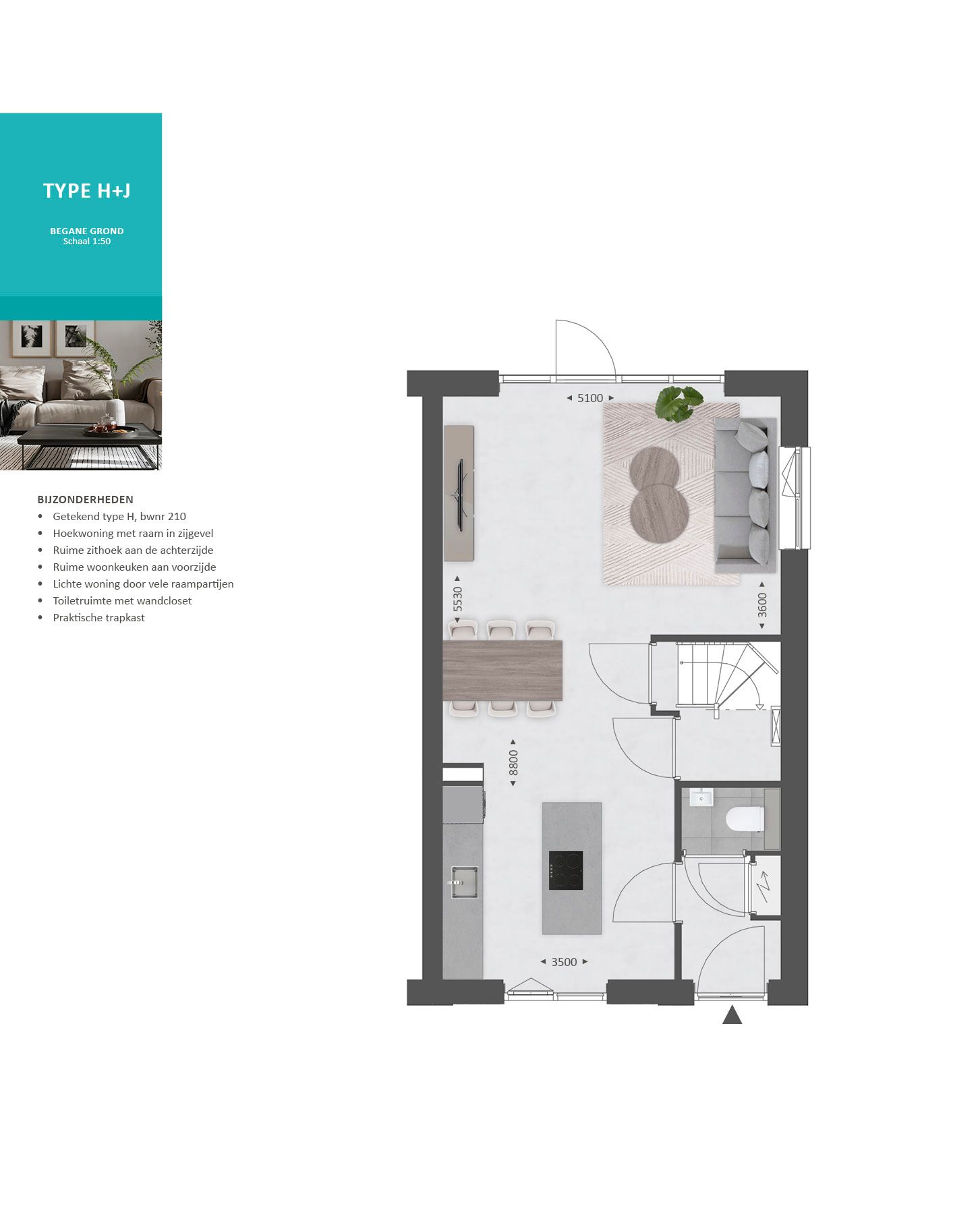 Foto 21 van Hoekwoning Type H (Bouwnr. 215)