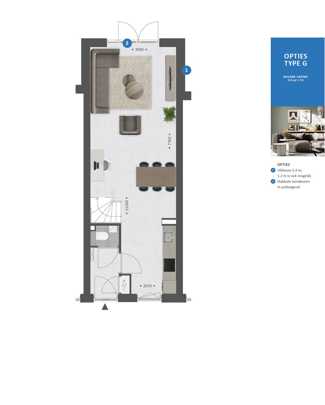 Foto 17 van Tussenwoning Type G (Bouwnr. 206)