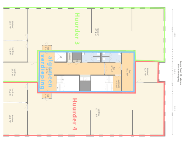 Plattegrond 1e verdieping