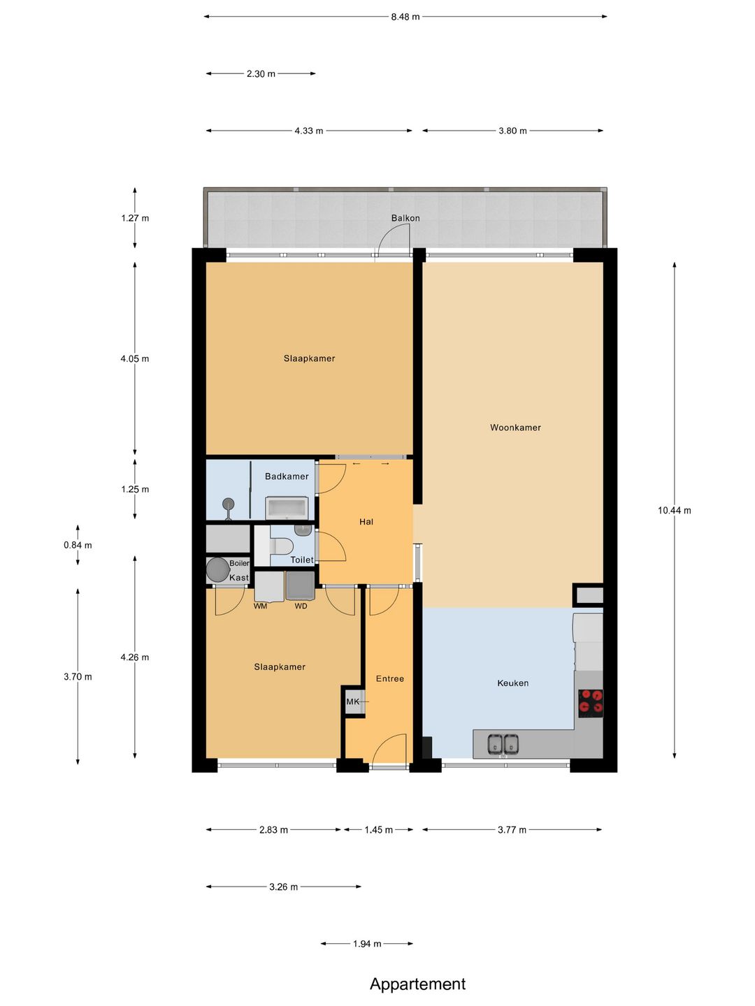 Light and move-in ready apartment with balcony and free view — 41
