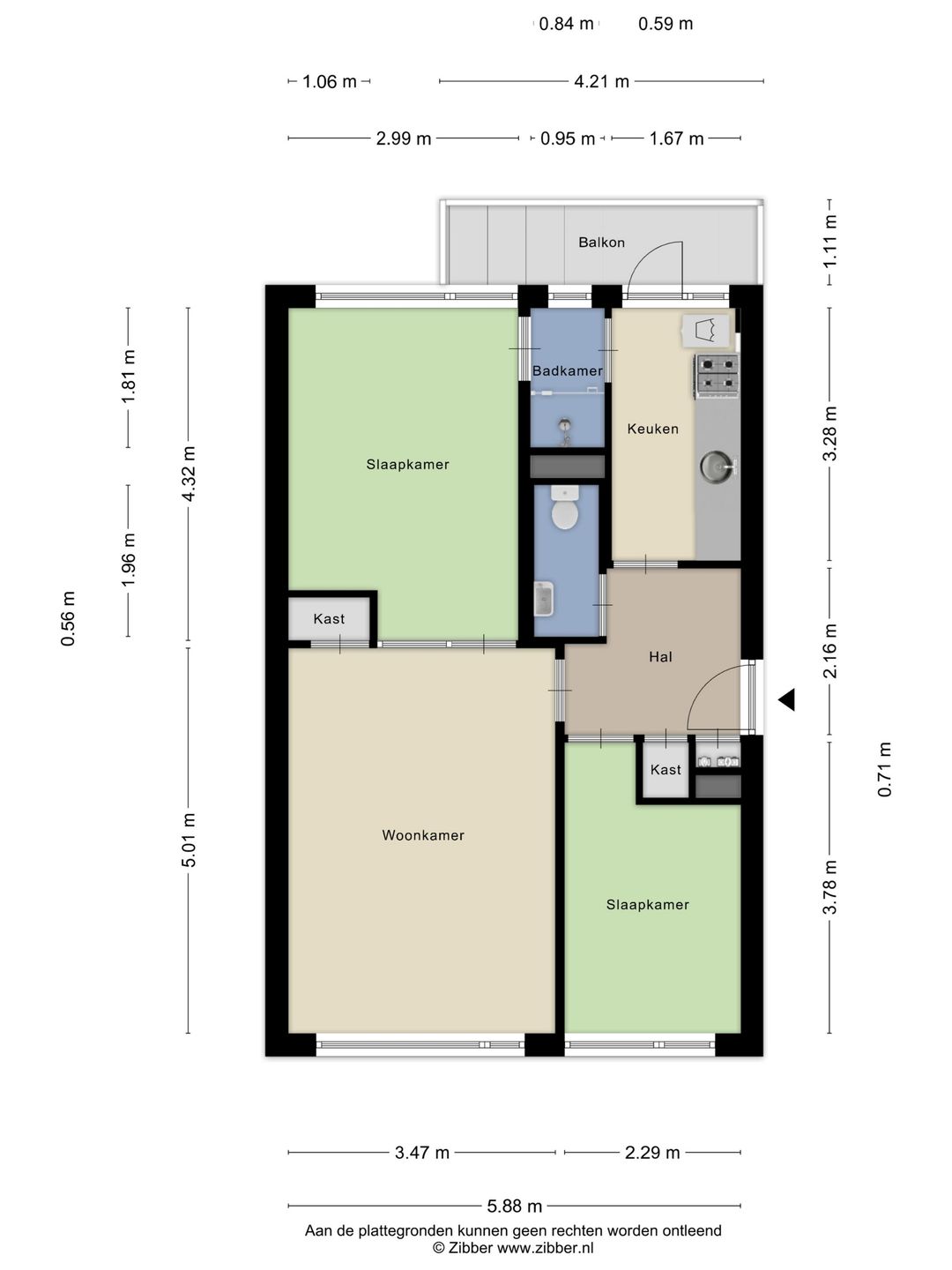 Light 3-room apartment with sunny balcony and large storage in Leiden Fortuinwijk — 28