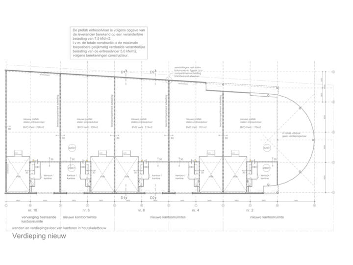 1e etage overzicht gehele project