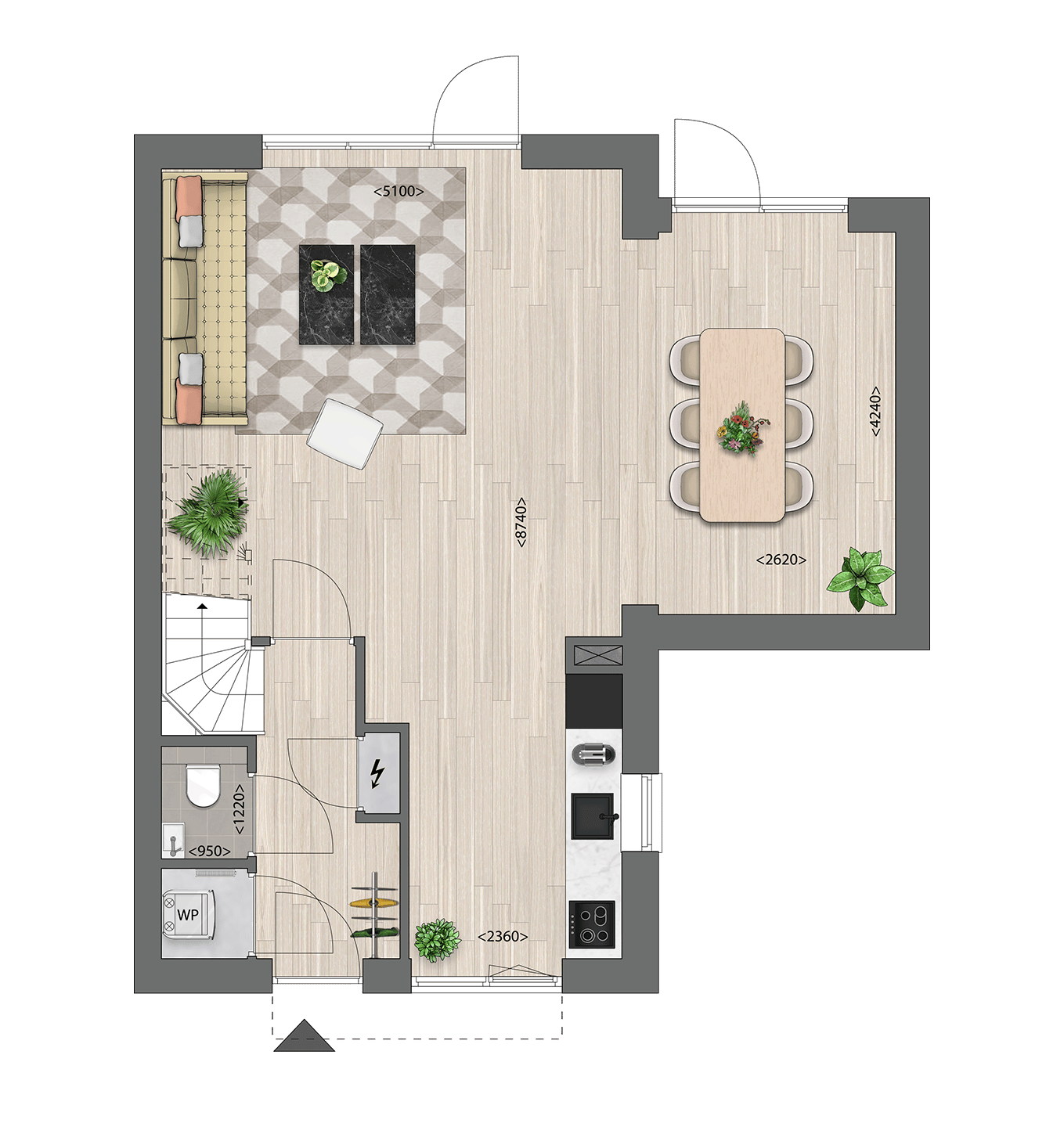 Foto 3 van Eengezinswoningen hoekwoningen (Bouwnr. 1)