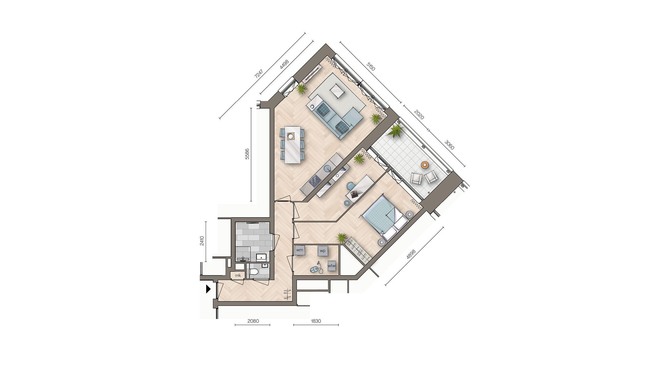 Foto 9 van Driekamer appartement (Bouwnr. bnr 22)