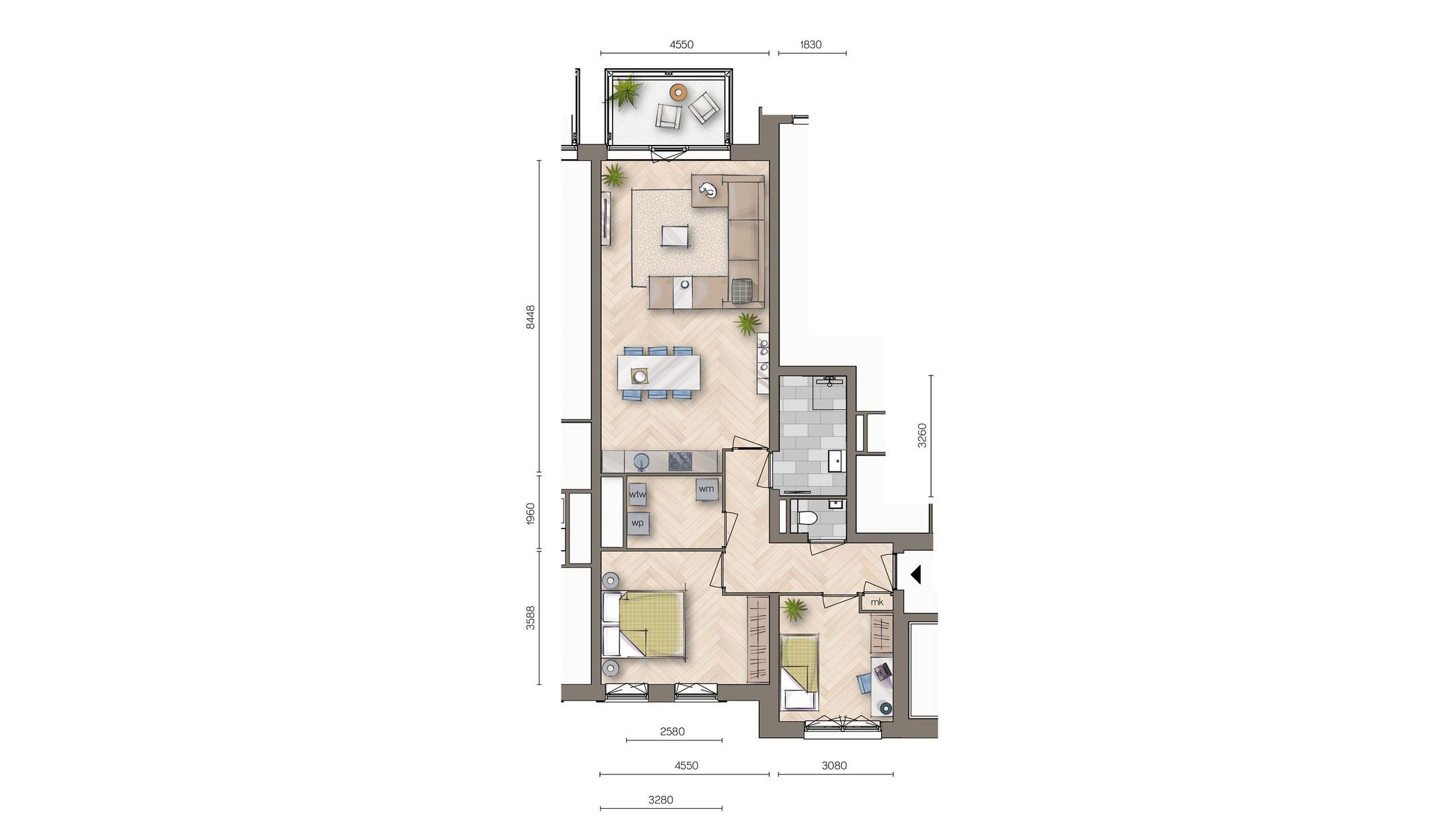 Foto 9 van Driekamer appartement (Bouwnr. bnr 19)