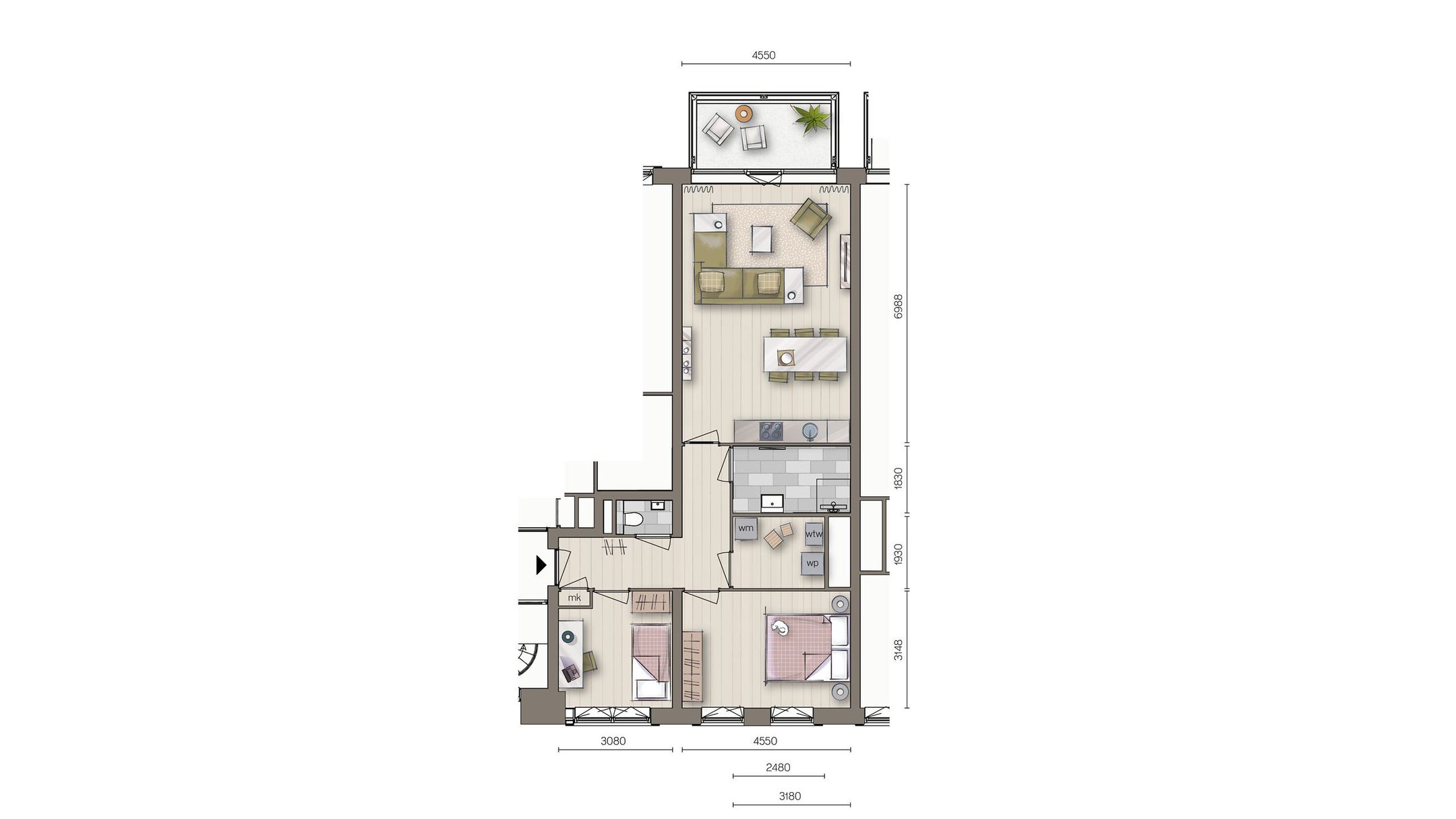 Photo 9 of Driekamer appartement (Bouwnr. bnr 18)