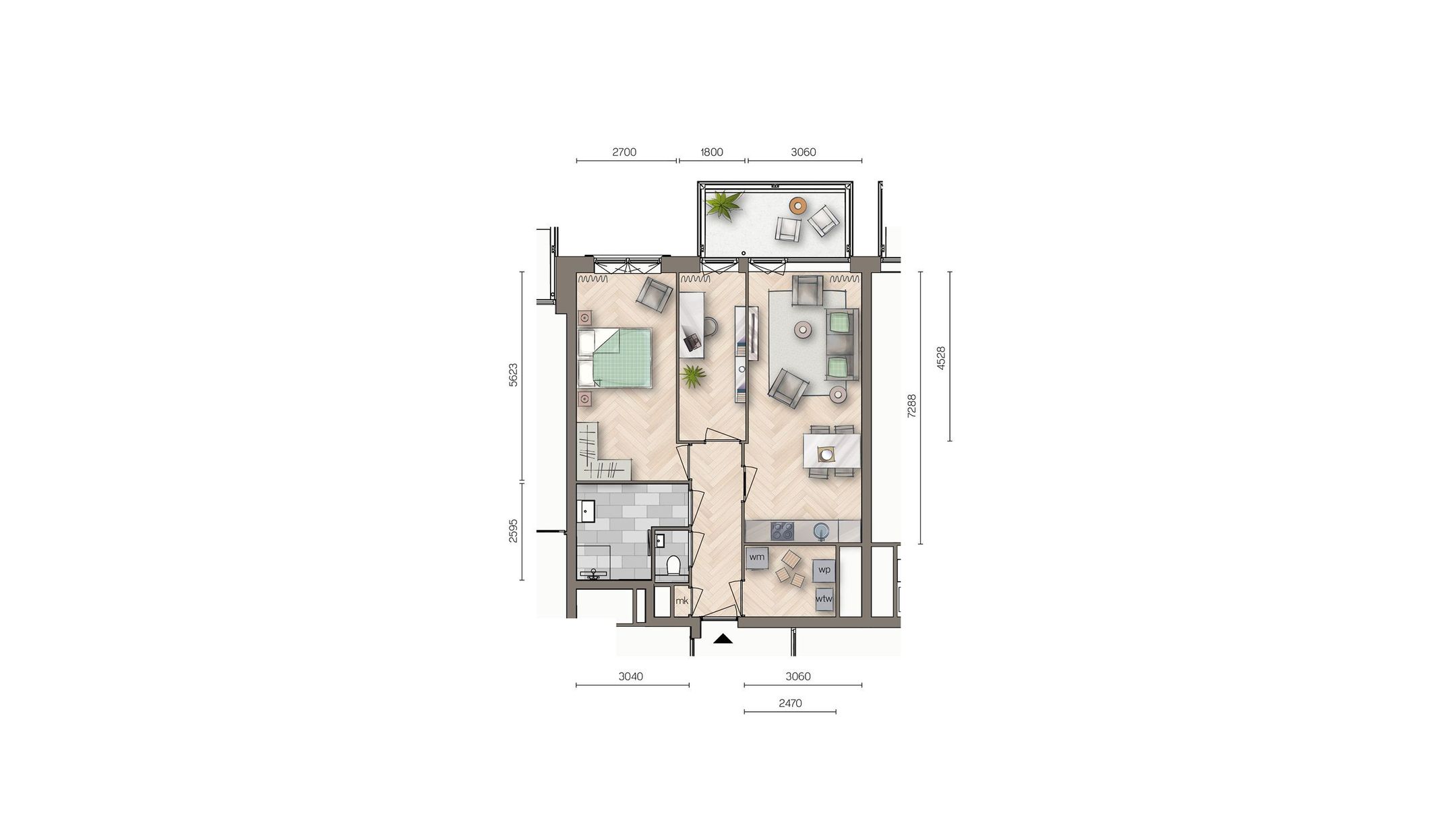 Foto 9 van Driekamer appartement (Bouwnr. bnr 35)