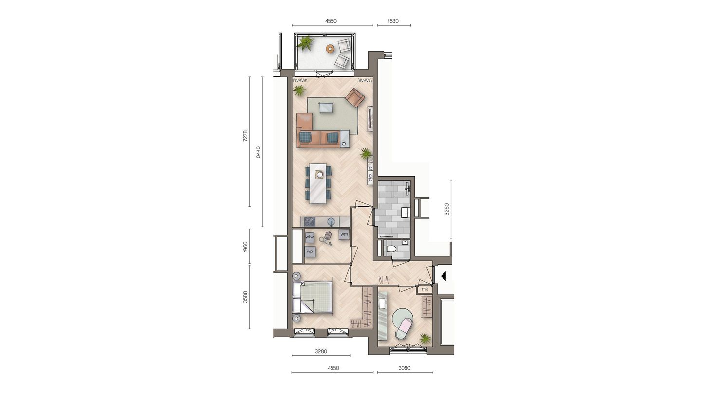 Foto 10 van Driekamer appartement (Bouwnr. bnr 53)