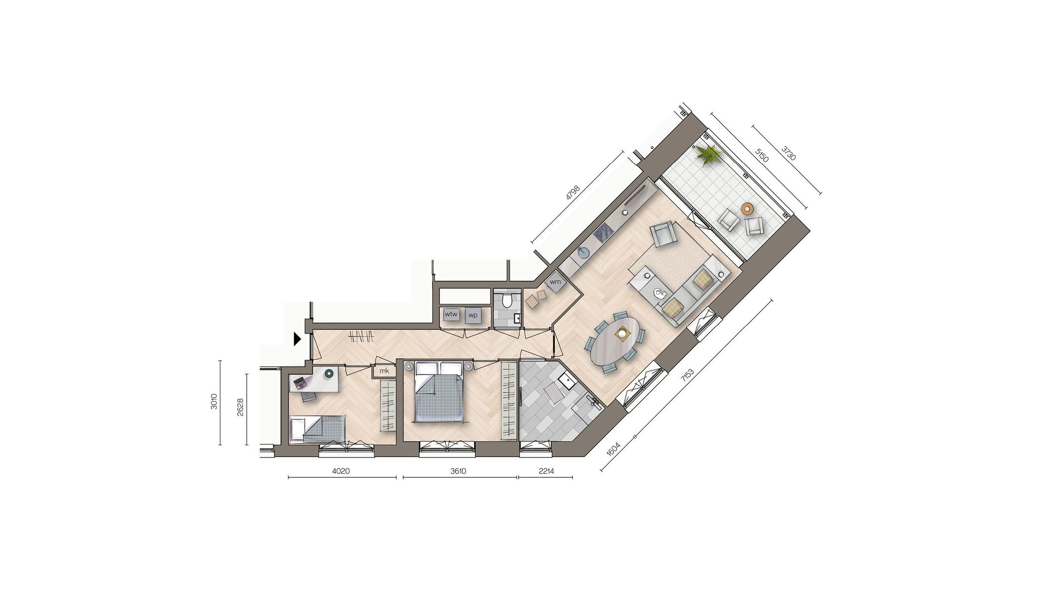 Foto 9 van Driekamer appartement (Bouwnr. bnr 32)