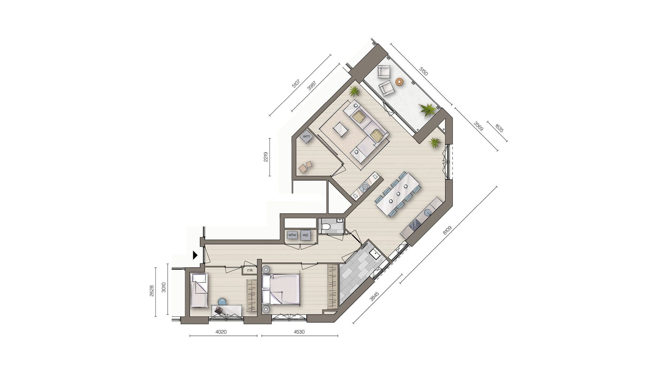 Foto 9 van Driekamer appartement (Bouwnr. bnr 14)