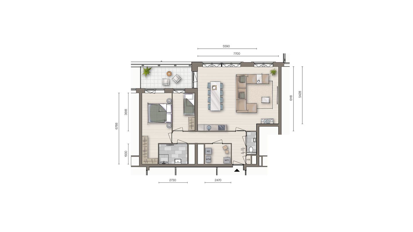Foto 10 van Driekamer appartement (Bouwnr. bnr 51)