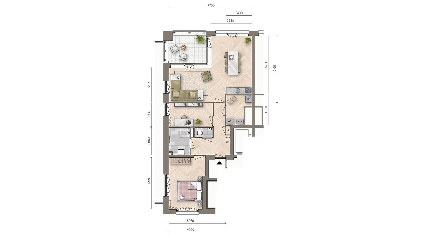 Foto 10 van Driekamer appartement (Bouwnr. bnr 57)