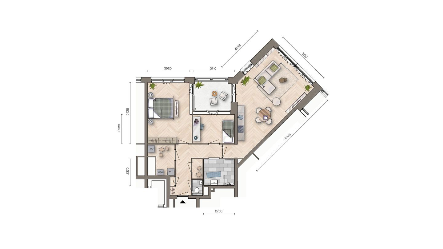 Foto 10 van Driekamer appartement (Bouwnr. bnr 64)