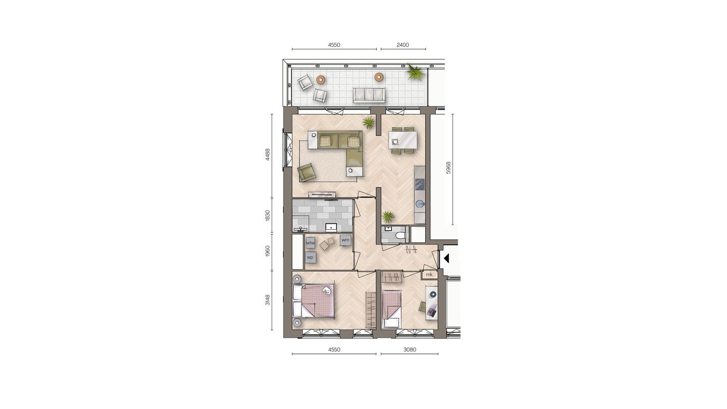 Foto 10 van Driekamer appartement (Bouwnr. bnr 50)