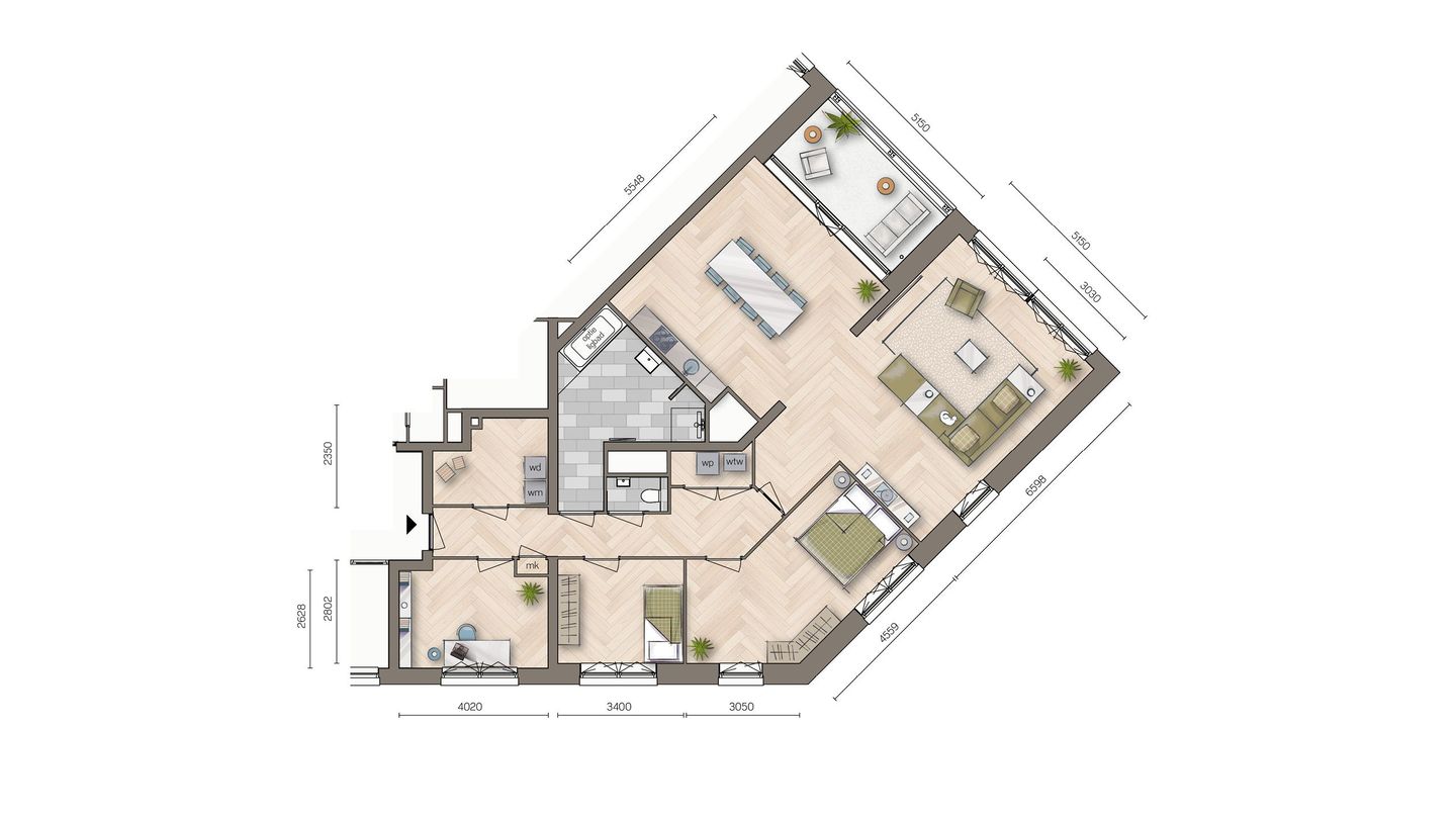 Foto 10 van Driekamer appartement (Bouwnr. bnr 68)