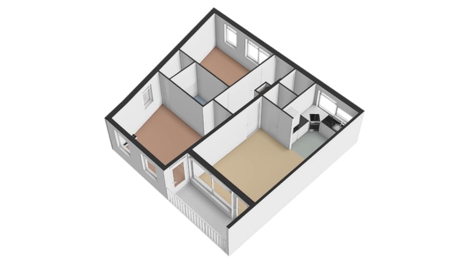 Light and modern apartment with 2 bedrooms and west-facing balcony near city center — 41