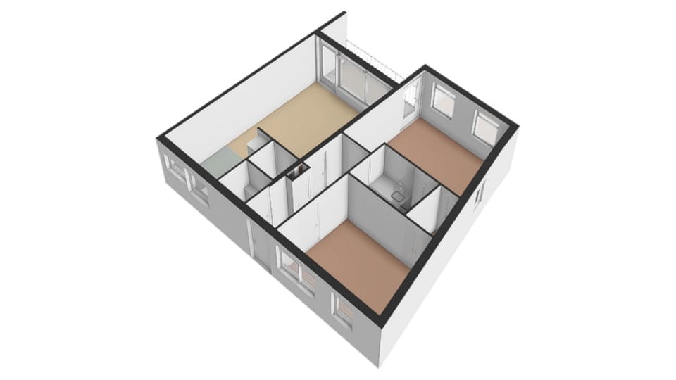 Light and modern apartment with 2 bedrooms and west-facing balcony near city center — 40