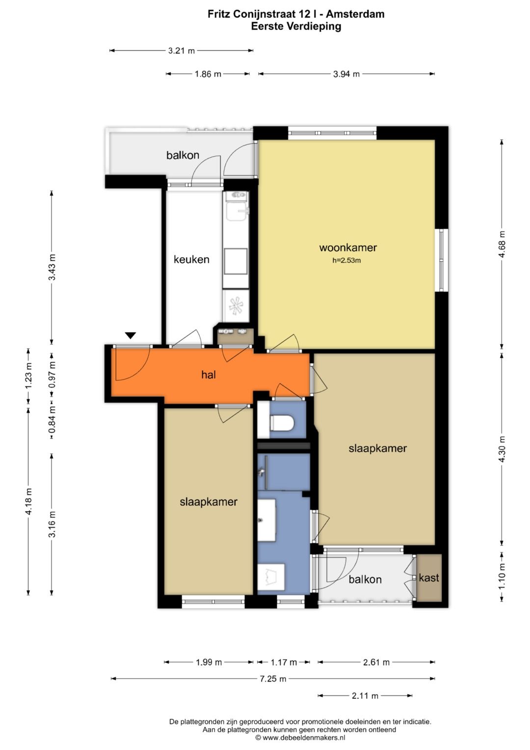 Bright corner apartment with two balconies in Amsterdam Nieuw-West — 37