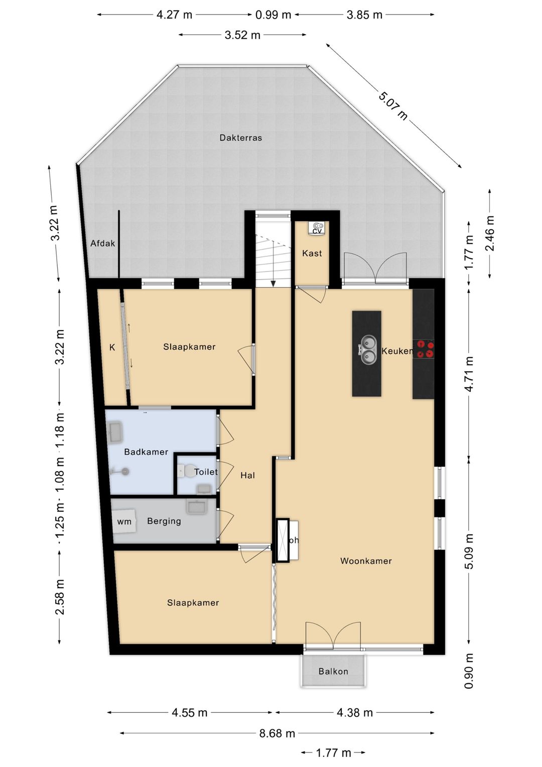 Spacious upper floor apartment with rooftop terrace and atelier in Boxtel center — 43