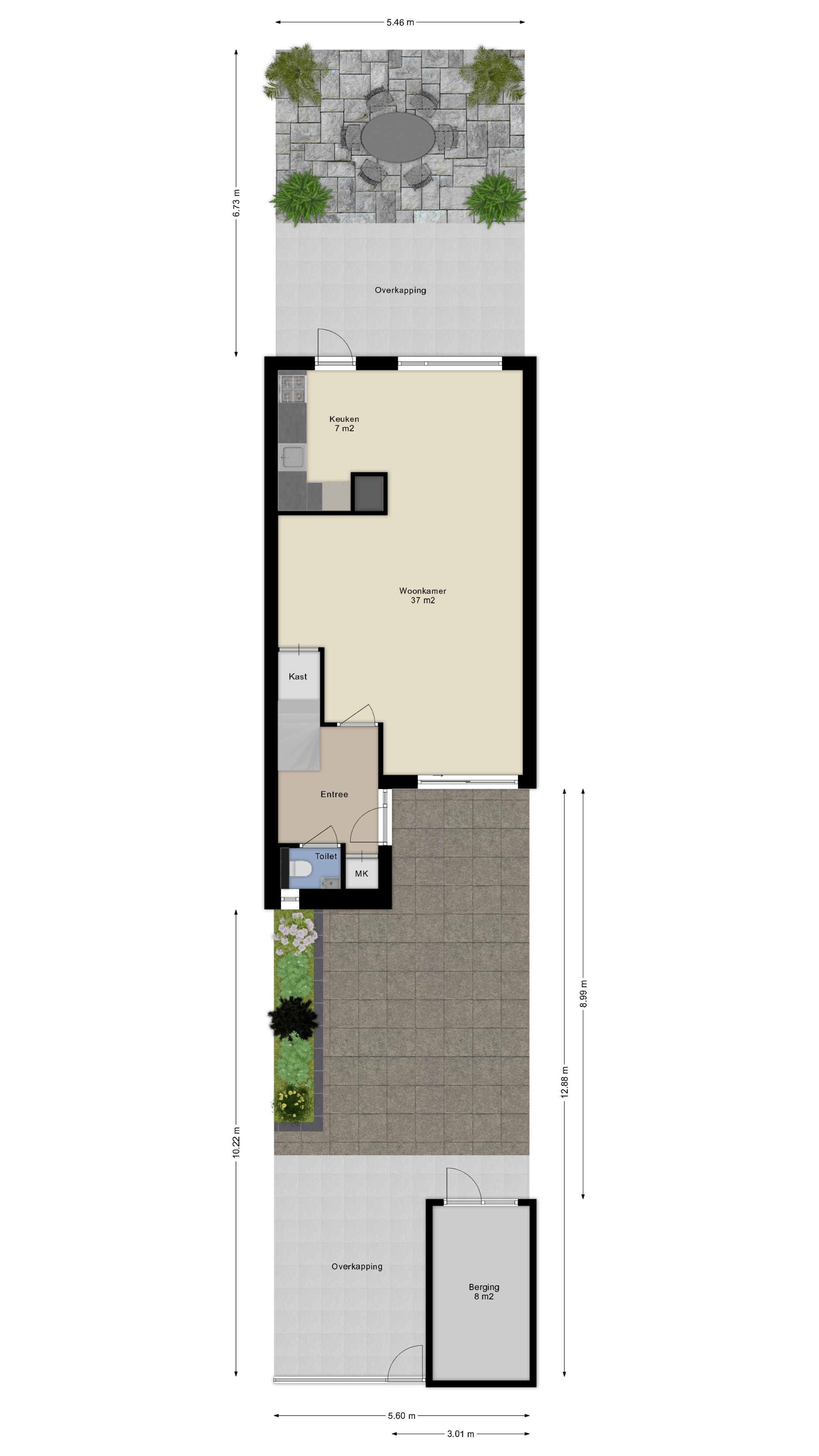 Well-maintained terraced house with two gardens and carport in Donkenbuurt — 42