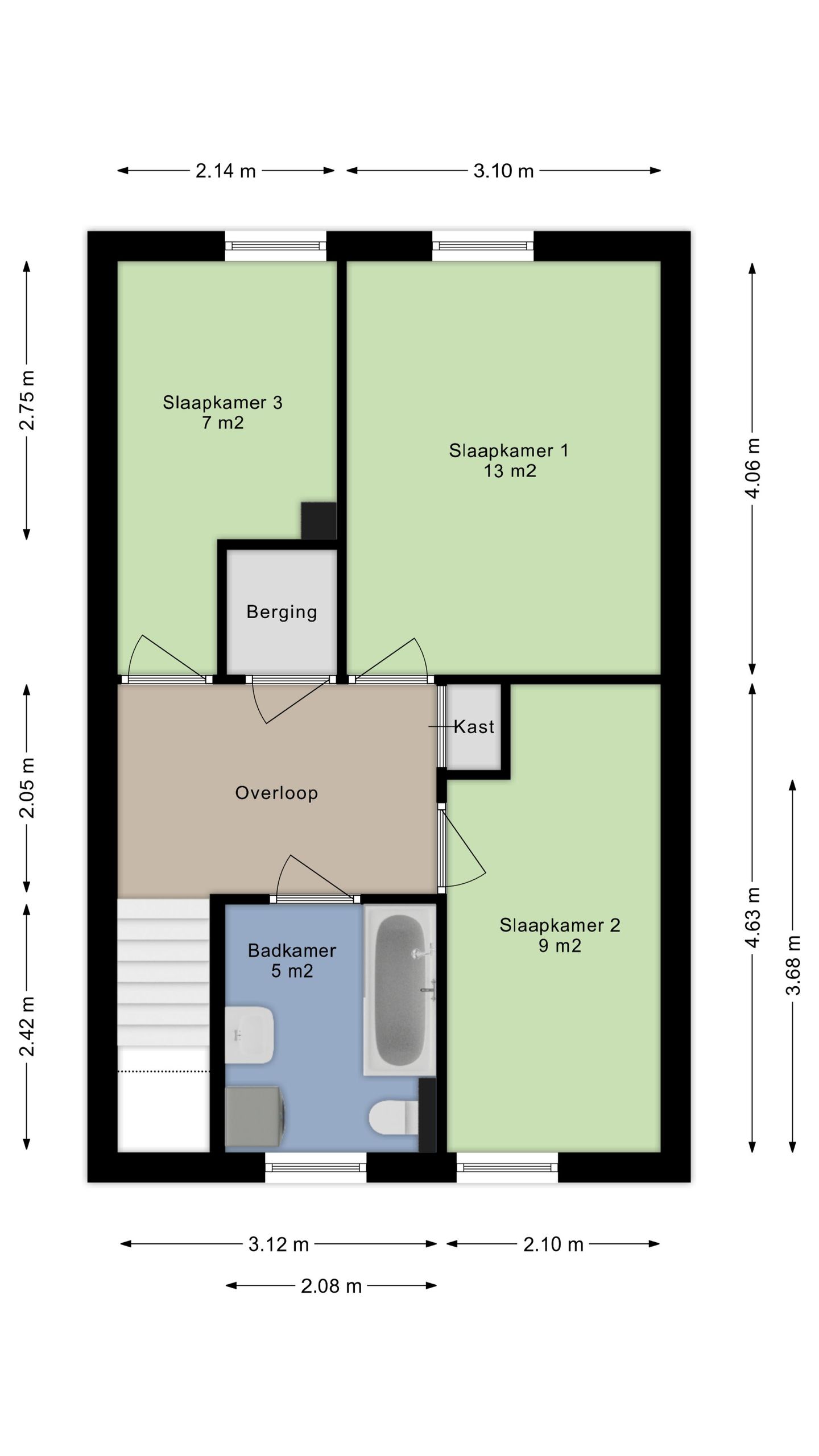 Well-maintained terraced house with two gardens and carport in Donkenbuurt — 44